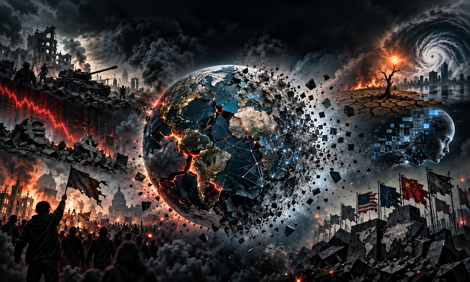 Global Tipping Points Lead the World Into a State of Entropy