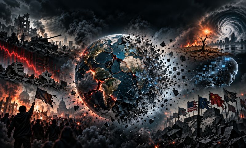 Global Tipping Points Lead the World Into a State of Entropy